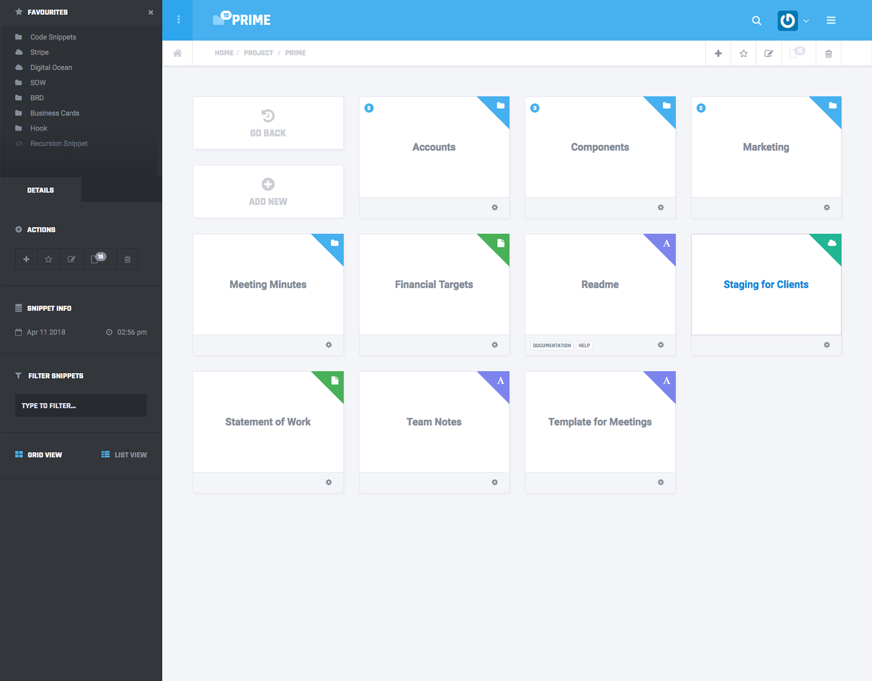 Index Grid View